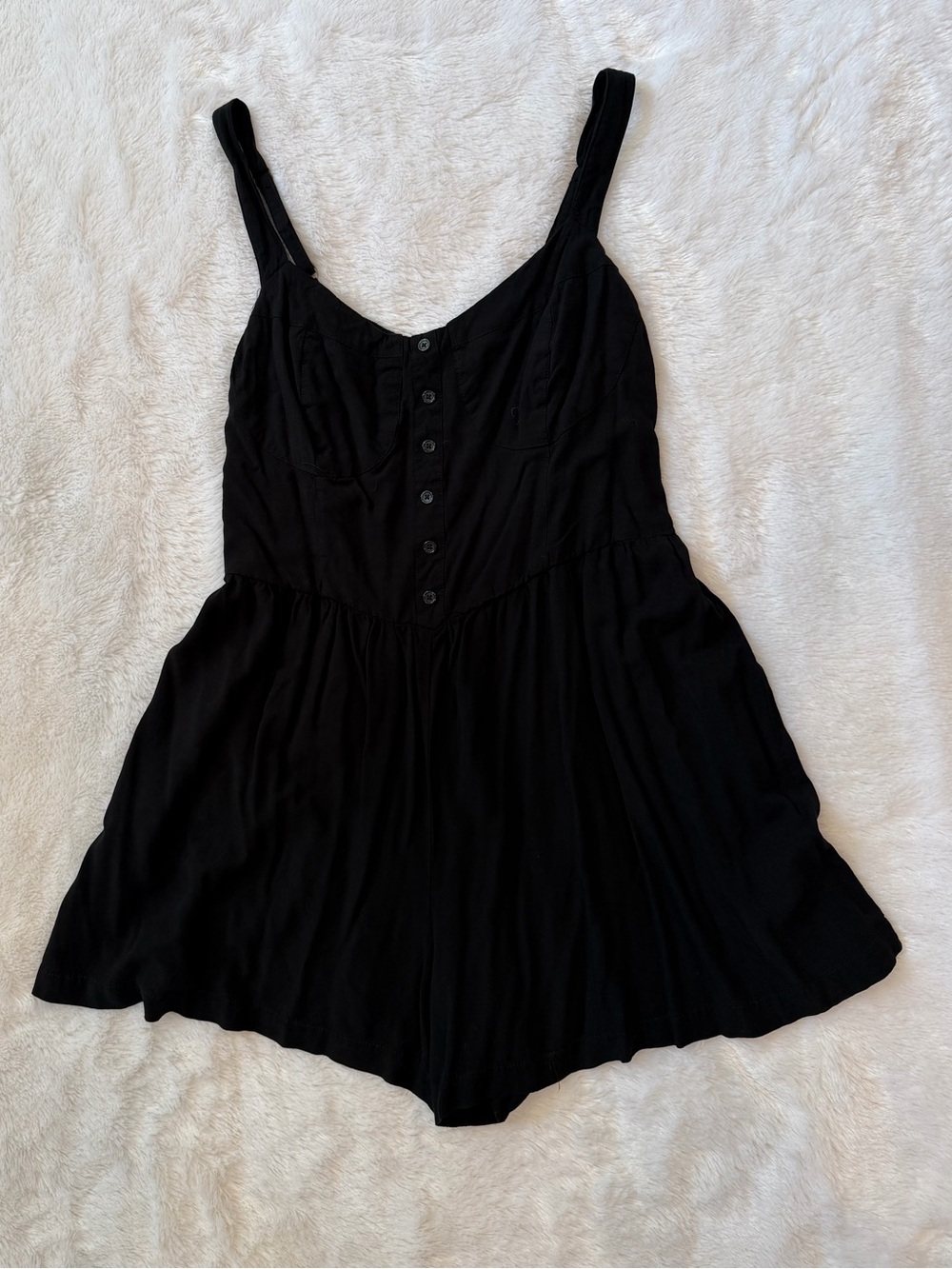 wild fable Black Smocked Strap Romper